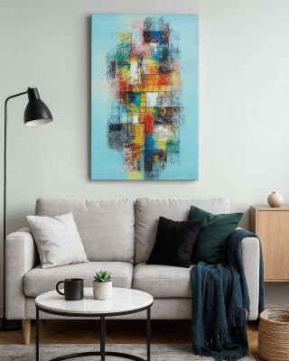 Energetická matice Síla barev, struktura emocí 🎨 Obraz plný energie pro váš interiér! 💥 #abstraktniobraz #akryl...