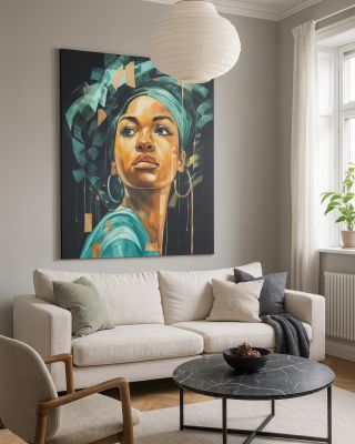 Síla, krása a klid v jednom pohledu. Tento realistický portrét Hrdost je ručně malovaný obraz z Bali, který v sobě nese...