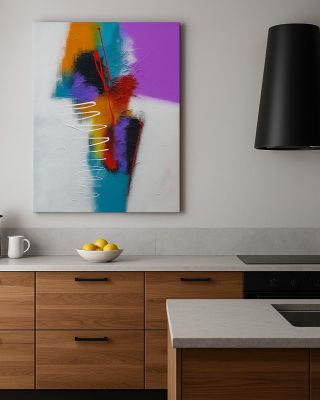 Barevná energie zrozená z jemnosti. Tento originální ručně malovaný obraz přináší do interiéru život, ženskou sílu a...