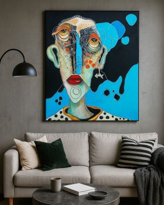 Abstraktní portrét, který připomíná, že autenticita je tím největším uměním. Be Yourself je moderní obraz z Bali s...